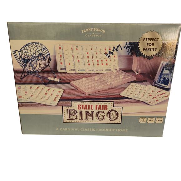Front Porch Classics State Fair Bingo Game Set - Deluxe Version 12 Cards - New - Picture 1 of 6